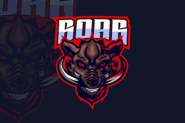 Jabalí - Plantilla de logotipo de Esport