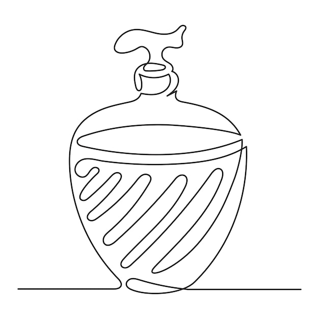 Vector jabón líquido en botella con bomba. dibujo de una línea, arte de línea continua, diseño minimalista simple.