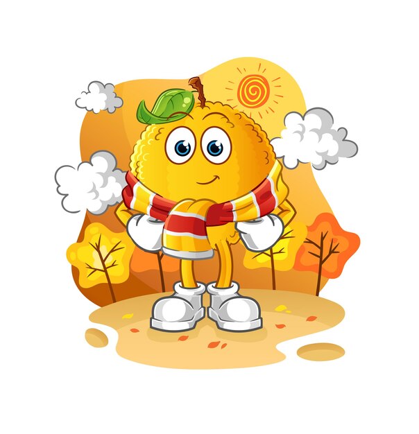 Jaca en otoño. vector de mascota de dibujos animados