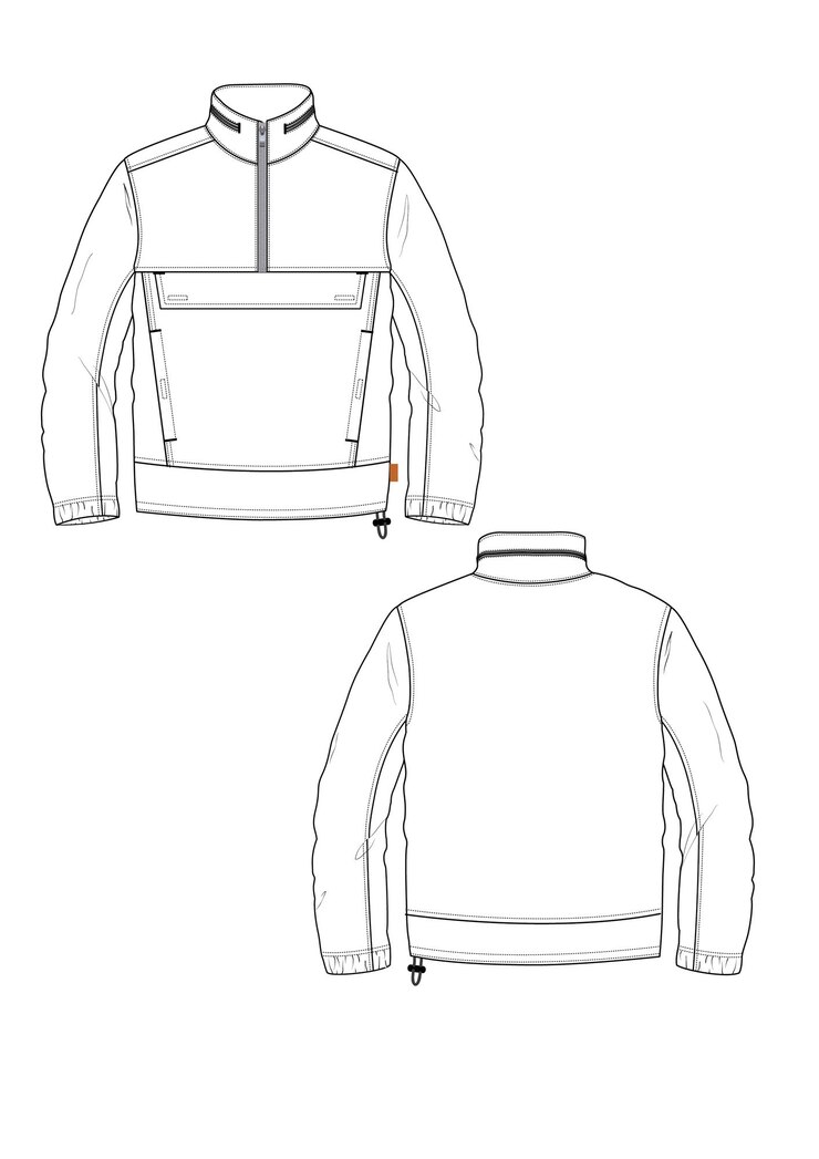 Vector jacket de media cremallera para hombres con capucha oculta