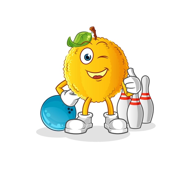 jackfruit jugar ilustración de bolos. vector de caracteres