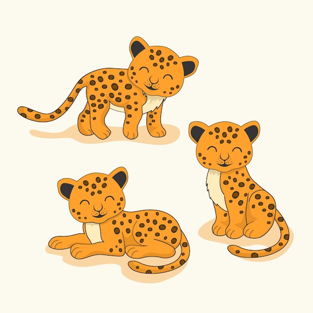 Vector jaguar animal cheetah de dibujos animados leopardo