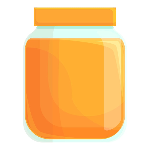 Jalea, tarro, icono, caricatura, vector, dulce, fruta, dulce, postre