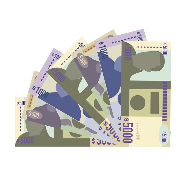 Vector jamaica dólar vector ilustración dinero jamaiquino set paquete billetes