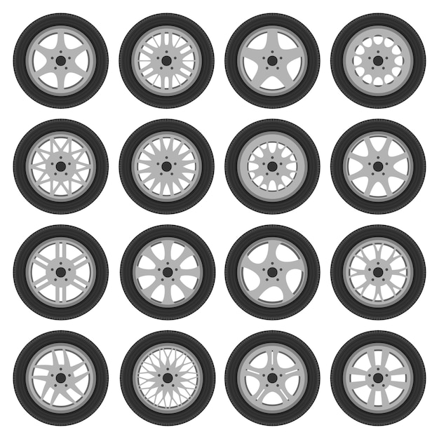 Jantes de ruedas de automóviles con neumáticos montados piezas de repuesto de automóviles de aleación ligera de acero fundido y ruedas de aluminio icono