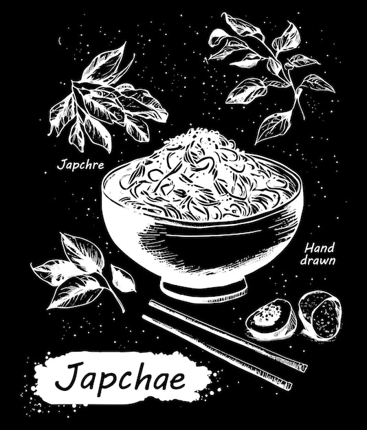 Japchae dibujado a mano