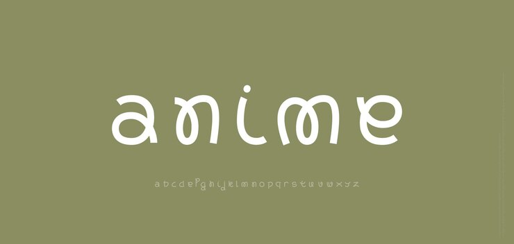 Vector japón anime moderno estilo minimal alfabeto fuente logotipo tipo de letra tipografía logotipo asiático japonés