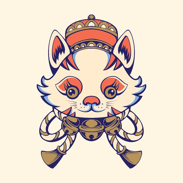 Japón arte vectorial de máscaras Kitsune