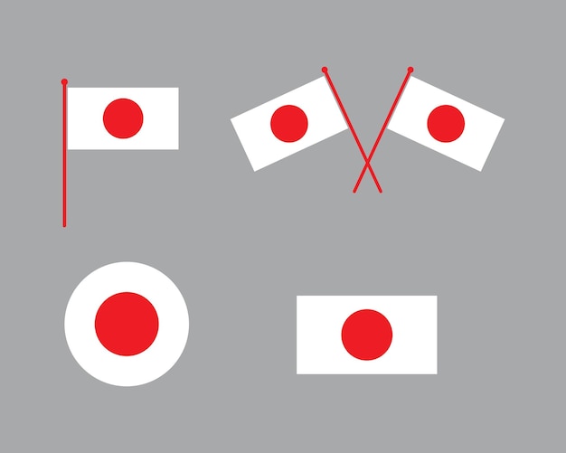 Vector japón bandera icono logo vector