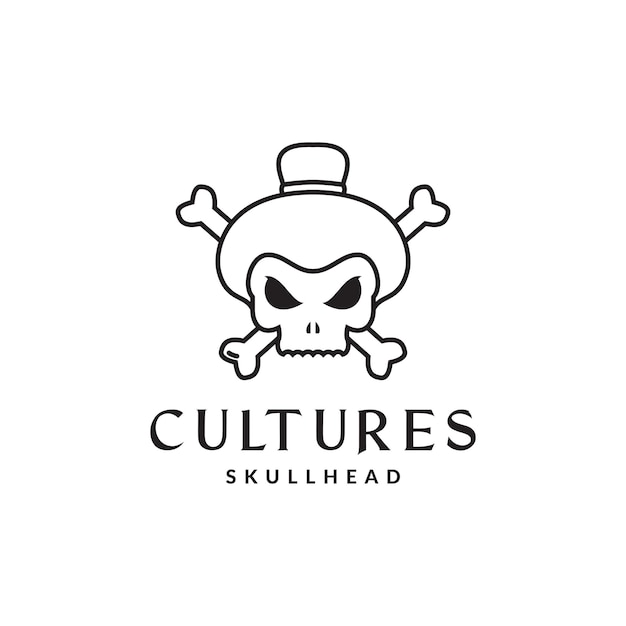 Japón cráneo con huesos logo diseño vector gráfico símbolo icono signo ilustración idea creativa