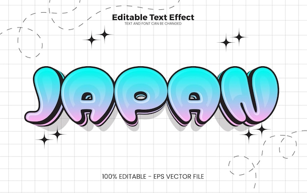 Japón efecto de texto editable en estilo de tendencia moderna