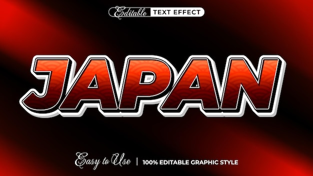 Japón efecto de texto editable letras tipografía estilo de fuente