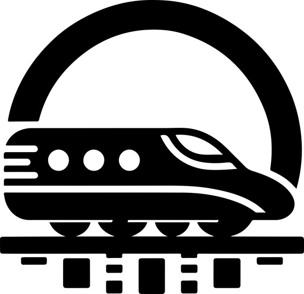 Japón icono de tren bala vector clipart silueta mínimo fondo blanco 9