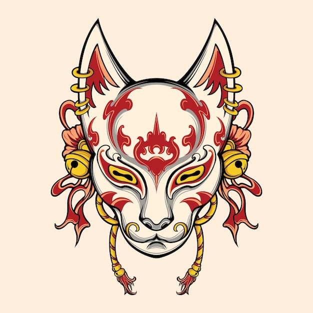 japón kitsune máscara vector art