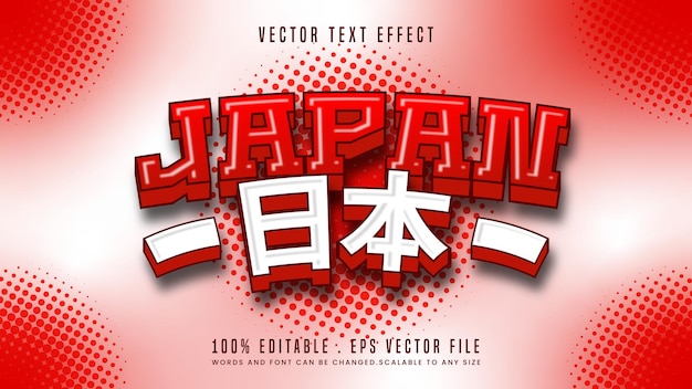 Japón nippon 3d estilo de fuente de efecto de texto editable