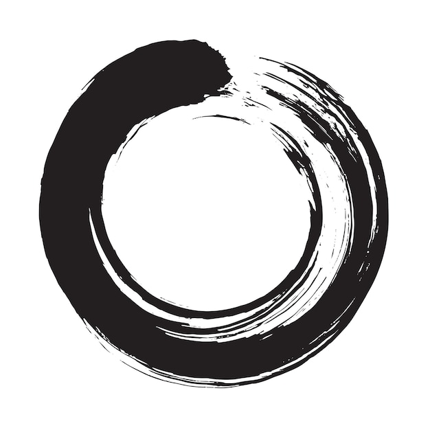 Japonés Enso Zen círculo cepillo Vector ilustración icono