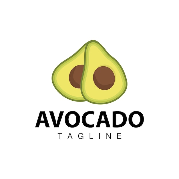 jardín de aguacate fresco diseño de ilustración del logotipo del aguacate plantilla simple marca de producto