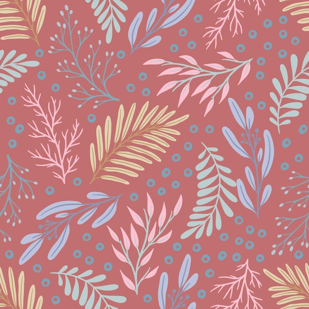 Jardín flor plantas botánica de patrones sin fisuras vector diseño para cubierta tela decoración interior Patrón lindo con rama de planta