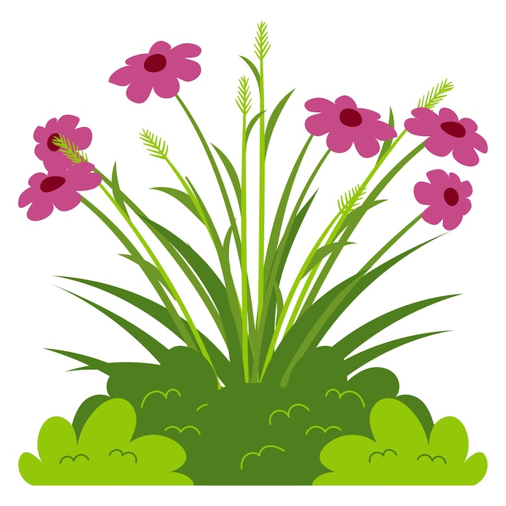 Vector jardín flor púrpura margarita
