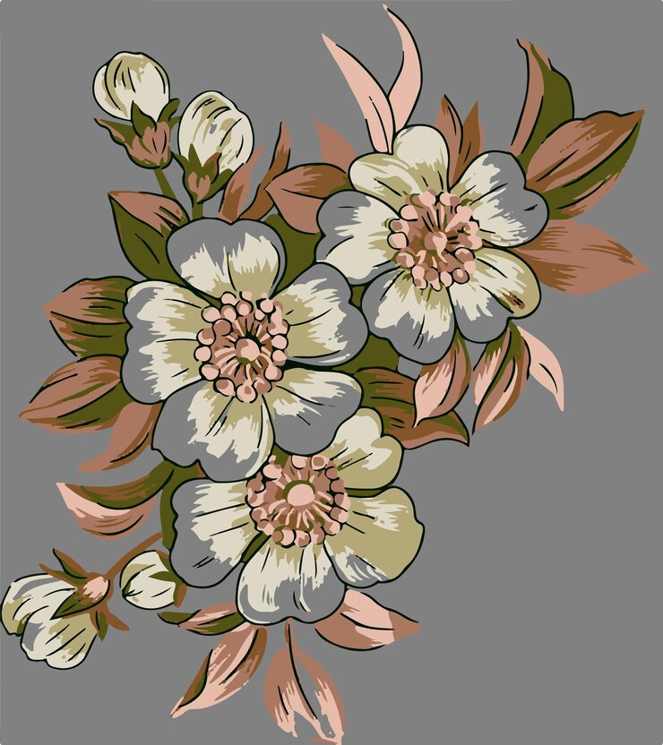 jardín floral florecimiento patrón de flores papel tapiz sin costuras diseño ilustración decoración ornamento