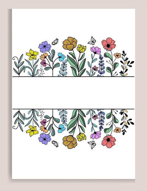 Jardín floral con mariposas