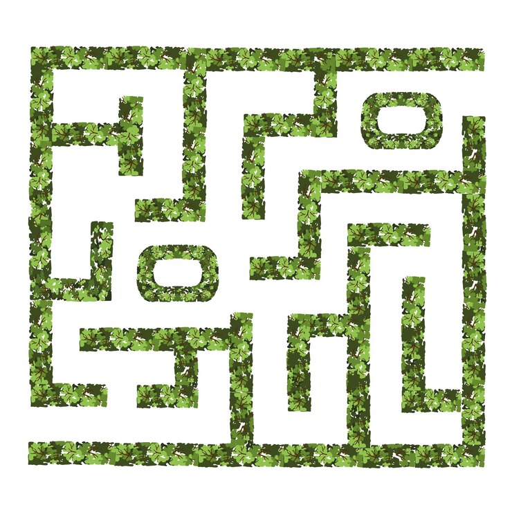 Vector jardín laberinto para los planes maestros vista superior para el plan arquitectónico ilustración vectorial