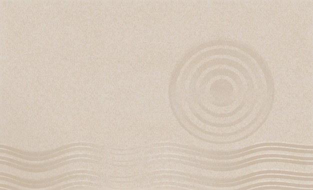Jardín Zen Abstracto con arena y círculos concéntricos