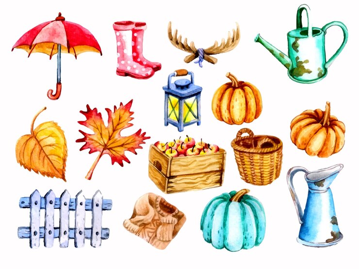 Jardinería clip art pintado a mano acuarela Calabaza clipart acuarela clipart jardín