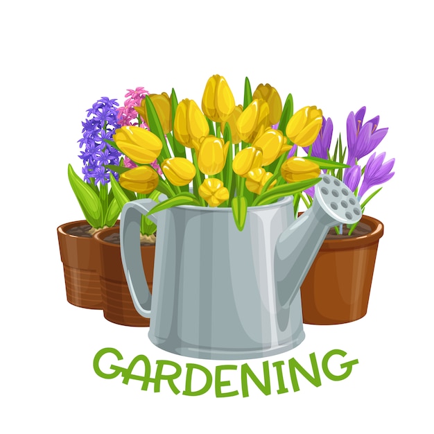 Vector jardinería con flores