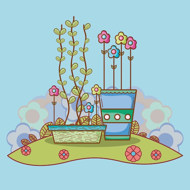 Jardinería con flores