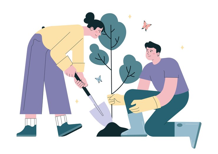 Jardinería y plantación Carácter cuidar las plantas Orgánico