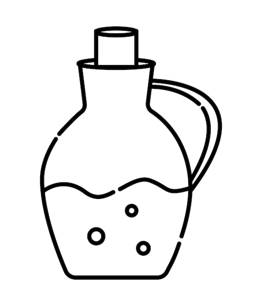 Jarra con agua ilustración de línea vectorial en blanco y negro