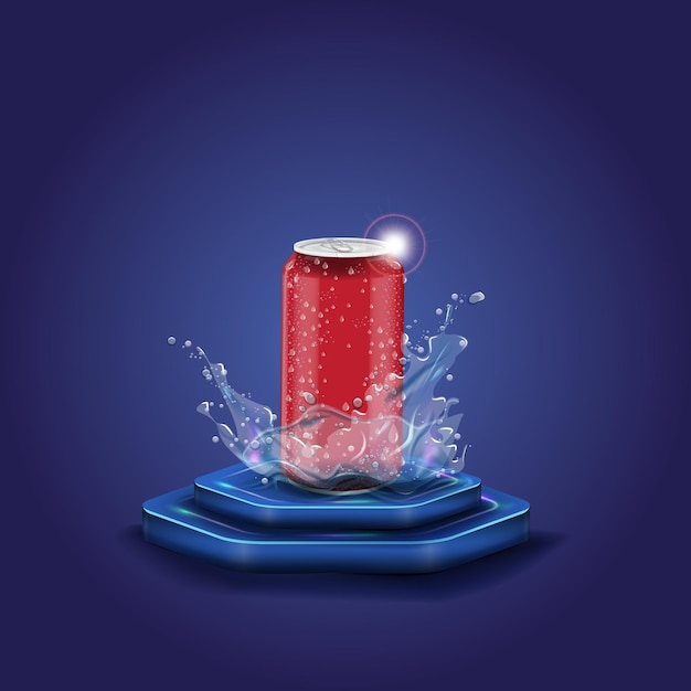 Jarra de bebida energética con agua salpicada en la escena d