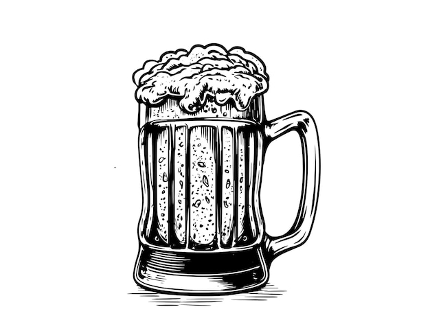 Vector una jarra de cerveza con espuma.