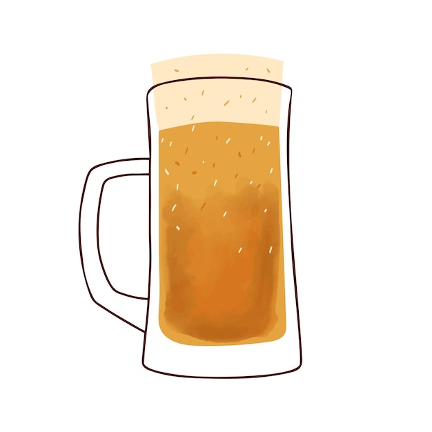 Vector jarra de cerveza ilustración aislado sobre fondo blanco.