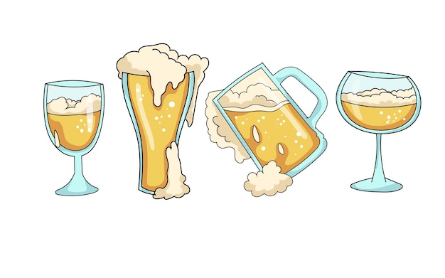 jarra de cerveza vector set clipart