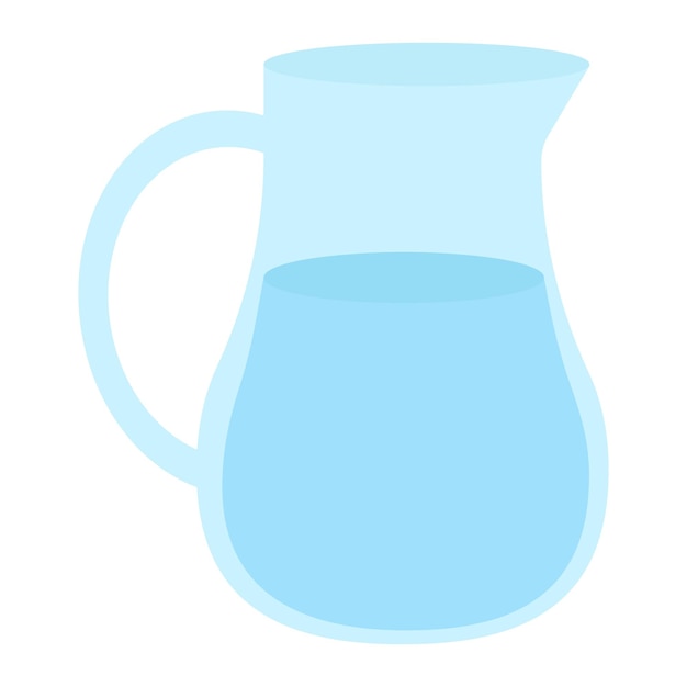 Vector jarra con ilustración de agua en estilo plano