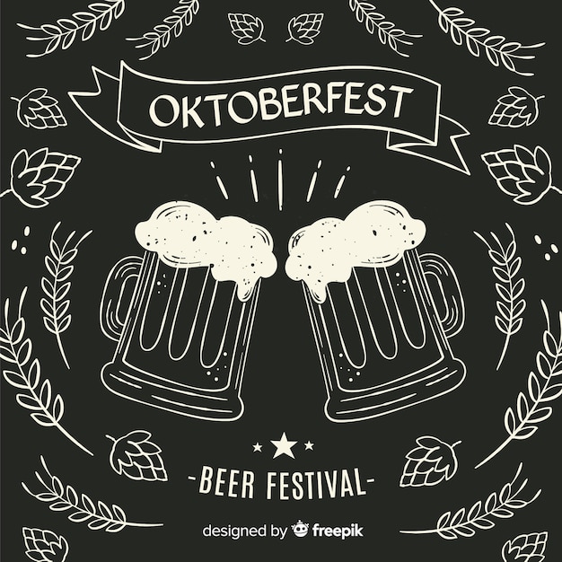 Jarras de cerveza Oktoberfest de pizarra