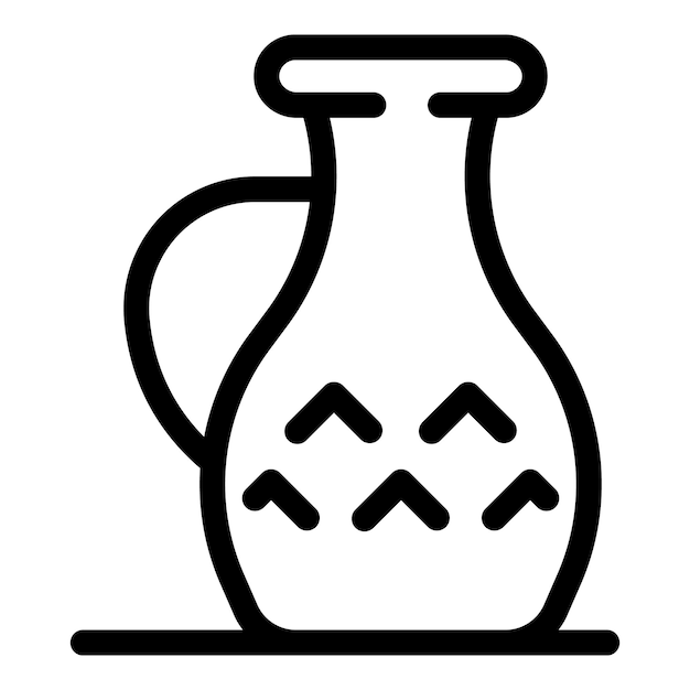 Jarro de agua de arcilla tradicional con mango en la superficie