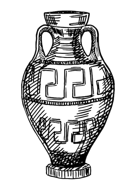 Jarrón de cerámica de excavaciones en grecia cerámica arqueológica pintada griego antiguo