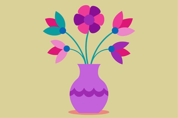 un jarrón con flores y una imagen de una flor