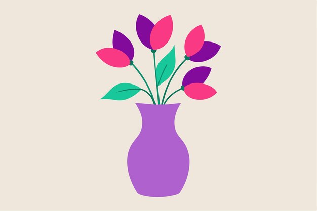 un jarrón con tulipanes en él y una imagen de tulipas en él
