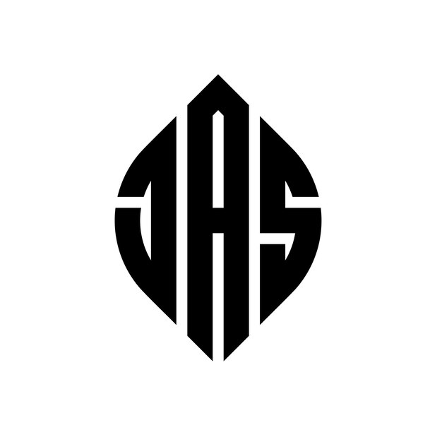 JAS diseño de logotipo de letras circulares con forma de círculo y elipse JAS letras elípticas con estilo tipográfico Las tres iniciales forman un logotipo de círculo JAS emblema de círculo Monograma abstracto letra marca vector
