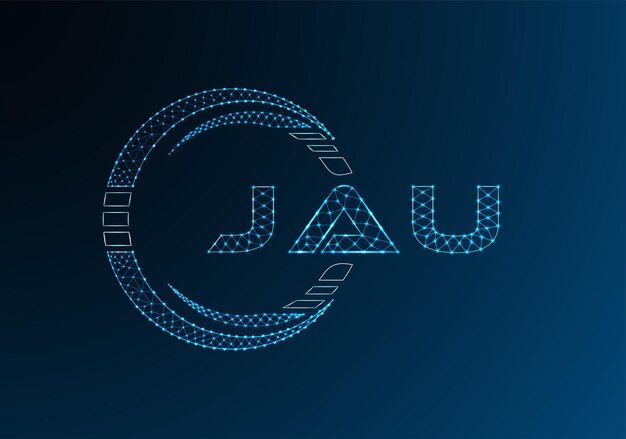 JAU low poly letter logo vector design JAU lower poly logo design Low poly logo