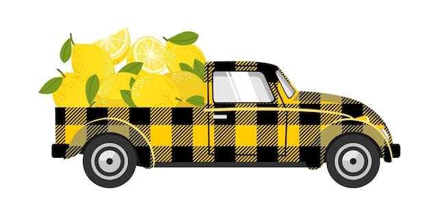 Vector jaula de limones coche