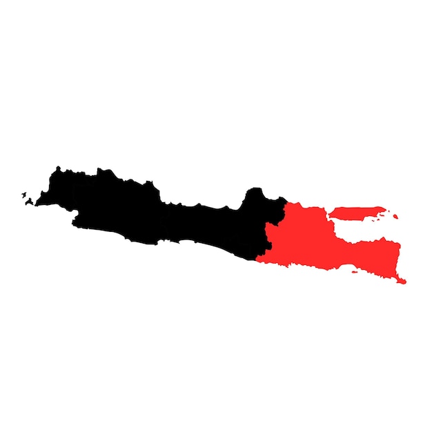 Javanese Island Highlighted in East Java