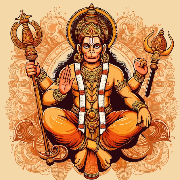 Jay Shri RamHappy Hanuman Jayanti celebra el nacimiento del Señor Sri Hanuman Ilustración vectorial