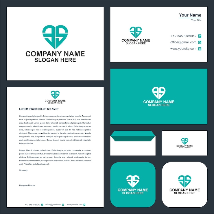 Vector jb initial logo love vector design y tarjeta de visita premium