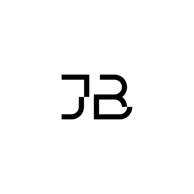 JB Monogram Logo Design letra texto nombre símbolo monocromo logotipo alfabeto carácter simple logo