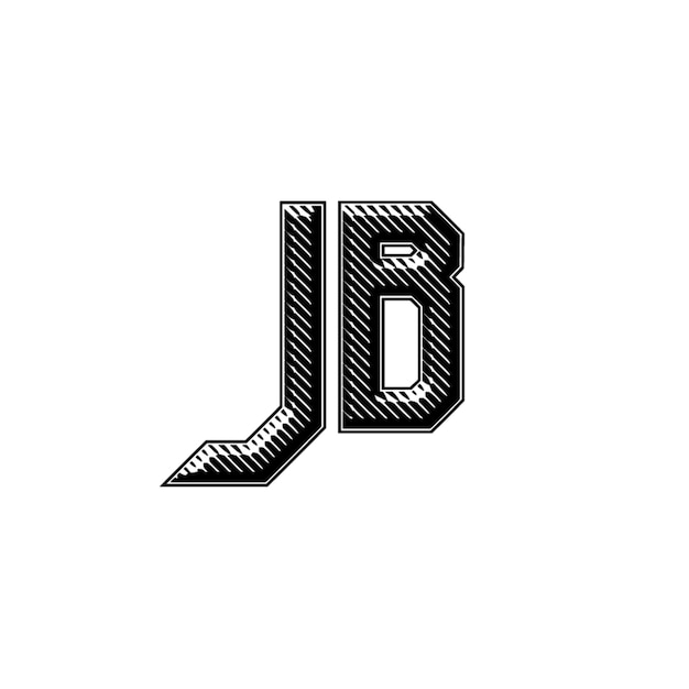 JB monograma diseño del logotipo letra texto nombre símbolo monocromo logotipo carácter alfabeto logotipo simple